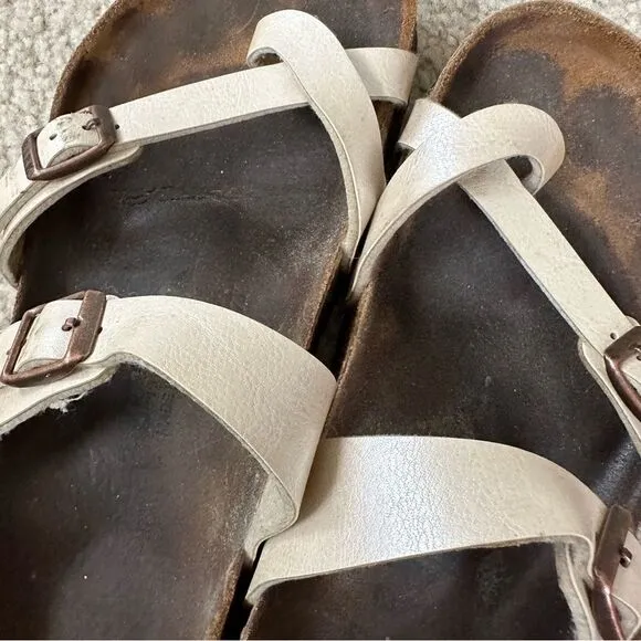 Birkenstock Mayari cream pearl strappy hippy sandals