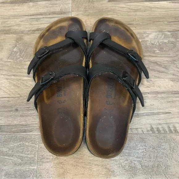 Birkenstock Mayari Leather Buckle Strap Sandals