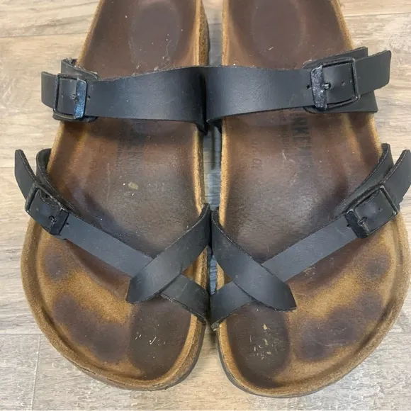 Birkenstock Mayari Leather Buckle Strap Sandals
