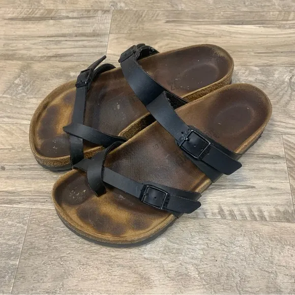 Birkenstock Mayari Leather Buckle Strap Sandals