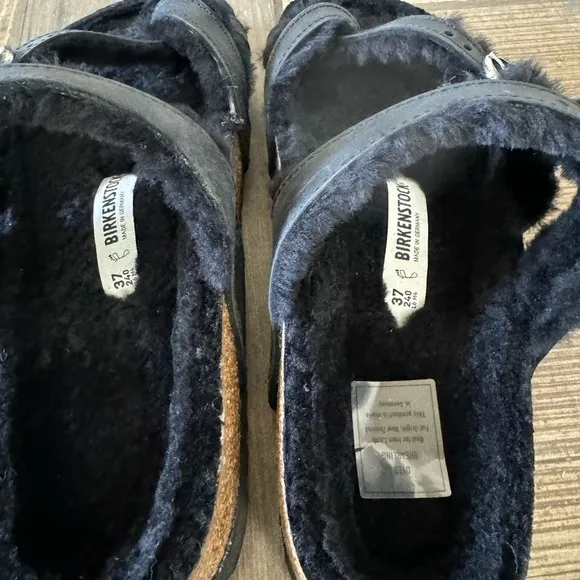 Birkenstock Mayari Shearling Natural Leather Oiled sandals size 6
