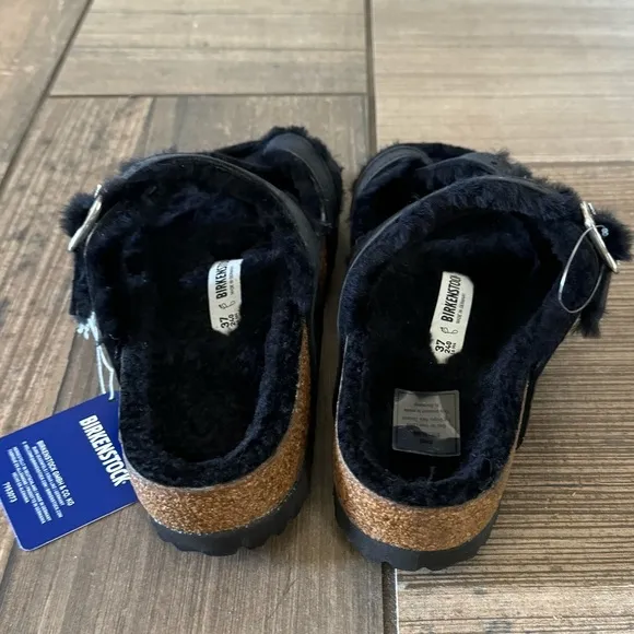 Birkenstock Mayari Shearling Natural Leather Oiled sandals size 6
