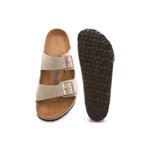 BIRKENSTOCK MEN'S SOFT ARIZONA SUEDE SANDALS, TAUPE, TAN, 7 MEDIUM US