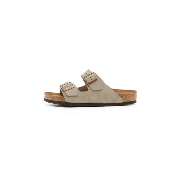 BIRKENSTOCK MEN'S SOFT ARIZONA SUEDE SANDALS, TAUPE, TAN, 7 MEDIUM US