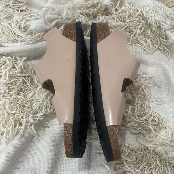 Birkenstock Milano Big Buckle High Shine Beige Leather Sandals  Size 40