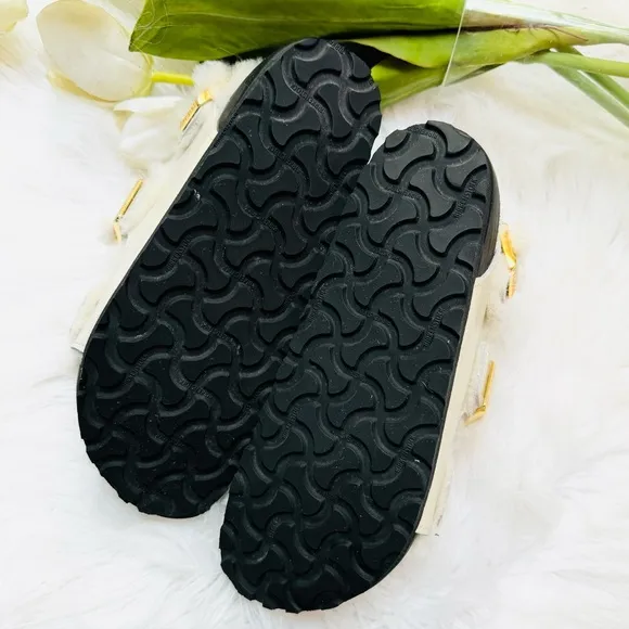 Birkenstock Milano Shearling High Shine Ecru Sandals