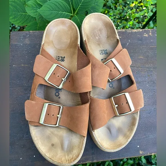 Birkenstock Papillio Brown Double Buckle Sandals Size 38 / 8