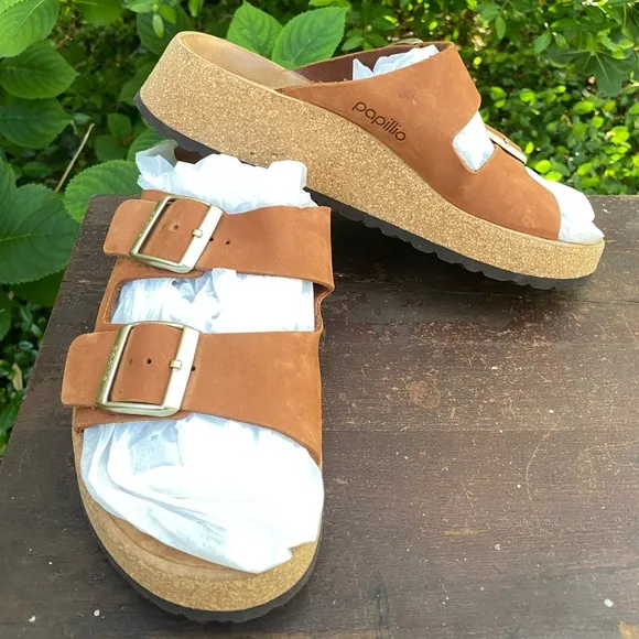 Birkenstock Papillio Brown Double Buckle Sandals Size 38 / 8