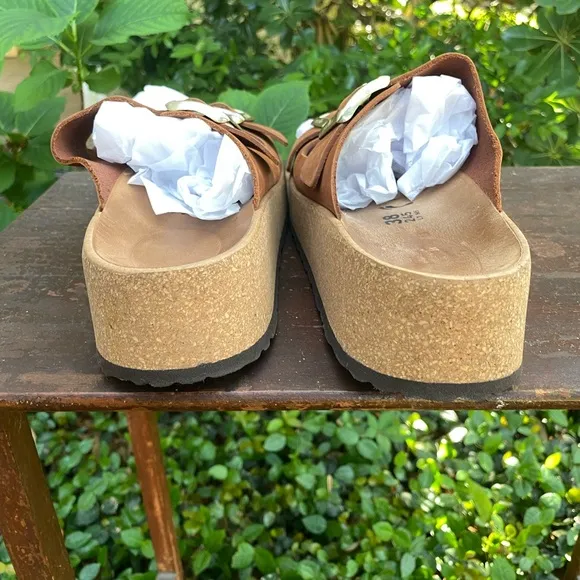 Birkenstock Papillio Brown Double Buckle Sandals Size 38 / 8