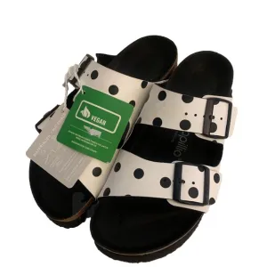 Birkenstock papillon size 6.5 white with black polka dots
