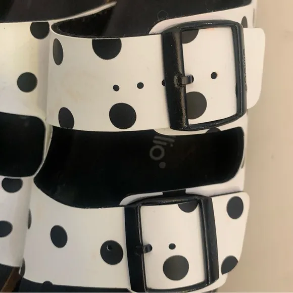 Birkenstock papillon size 6.5 white with black polka dots