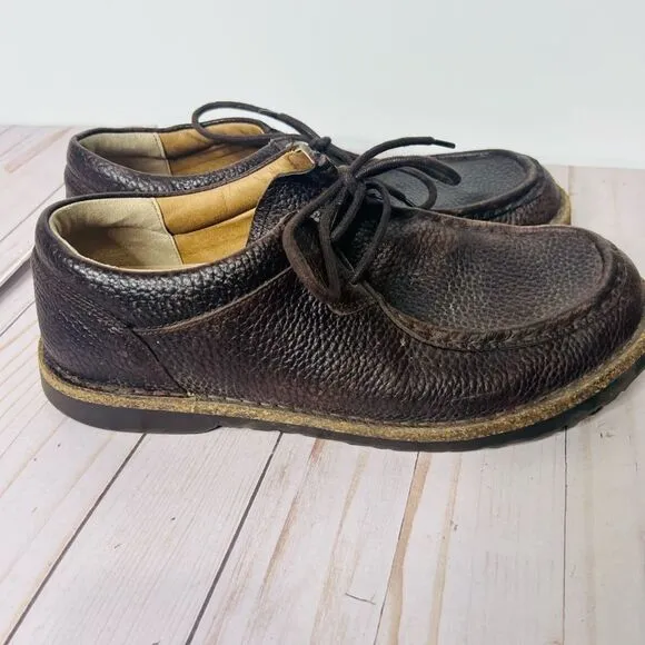 Birkenstock Pasadena Brown Pebble leather Up Loafers  Mens Sz 10