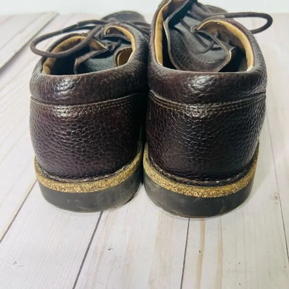 Birkenstock Pasadena Brown Pebble leather Up Loafers  Mens Sz 10