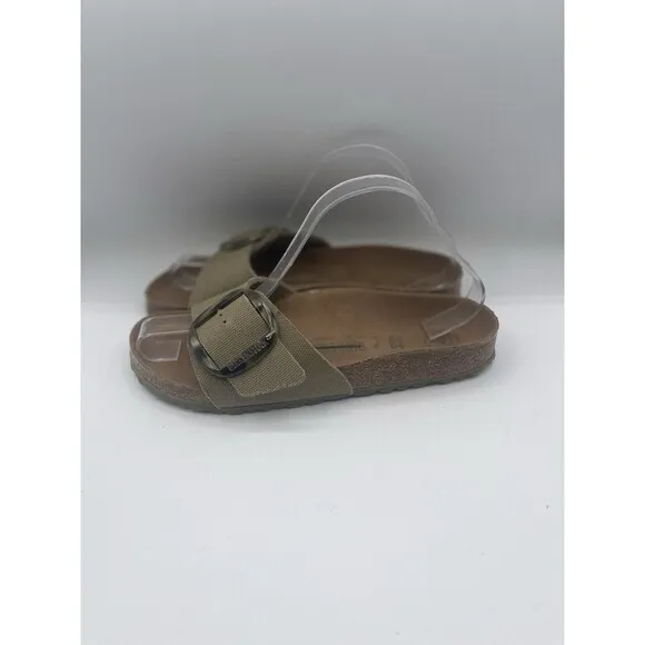 Birkenstock Sandals Unisex Madrid Vegan Big Buckle Khaki Classic US 9 EU 40 New