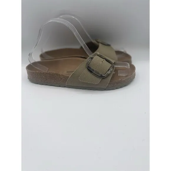Birkenstock Sandals Unisex Madrid Vegan Big Buckle Khaki Classic US 9 EU 40 New