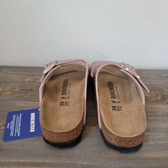 Birkenstock Sz 38 or W 7 Arizona Copper Leather Classic Sandals Narrow Fit NEW