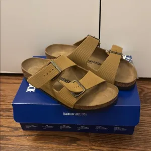 Birkenstock Tan Arizona Sandals with Cork Footbed