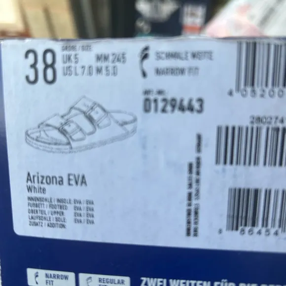 Birkenstock White Slide Sandals W 7