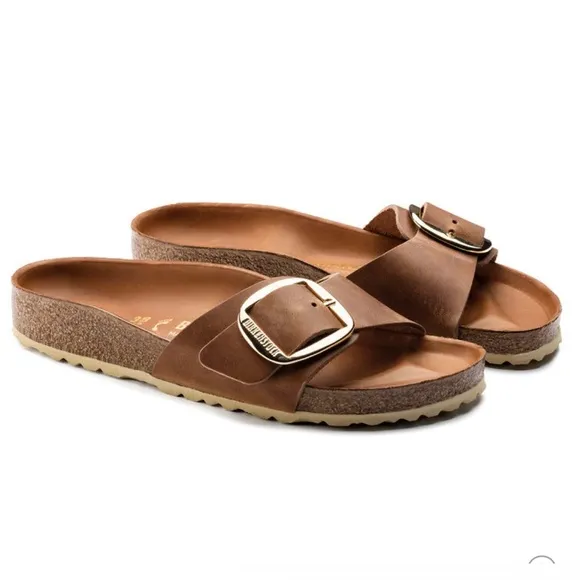Birkenstock Women’s Big Buckle Oiled Leather Sandals
