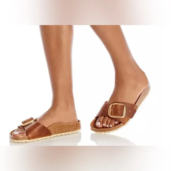 Birkenstock Women’s Big Buckle Oiled Leather Sandals