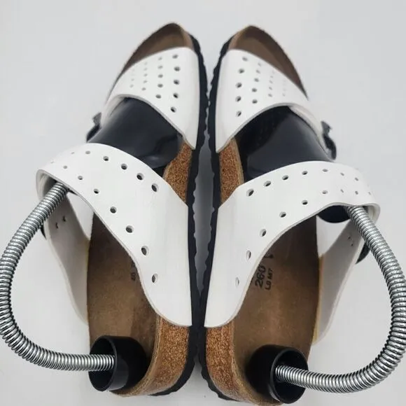 Birkenstock Arizona Unisex M7-L9 White Leather Comfort Waterproof Slide Sandals