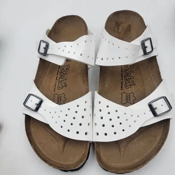 Birkenstock Arizona Unisex M7-L9 White Leather Comfort Waterproof Slide Sandals