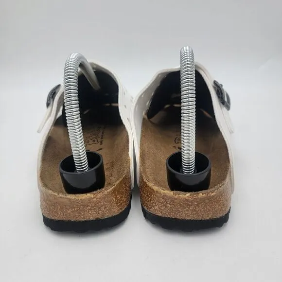 Birkenstock Arizona Unisex M7-L9 White Leather Comfort Waterproof Slide Sandals