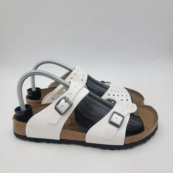 Birkenstock Arizona Unisex M7-L9 White Leather Comfort Waterproof Slide Sandals