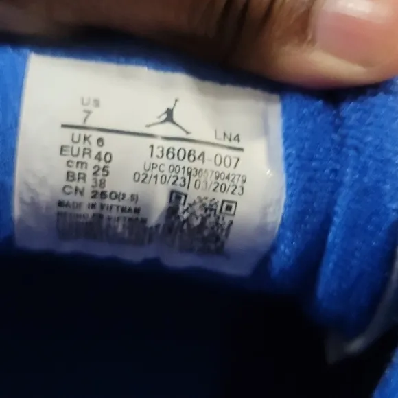 Black and Blue Retro Jordan 3s Sneakers  Size 7y