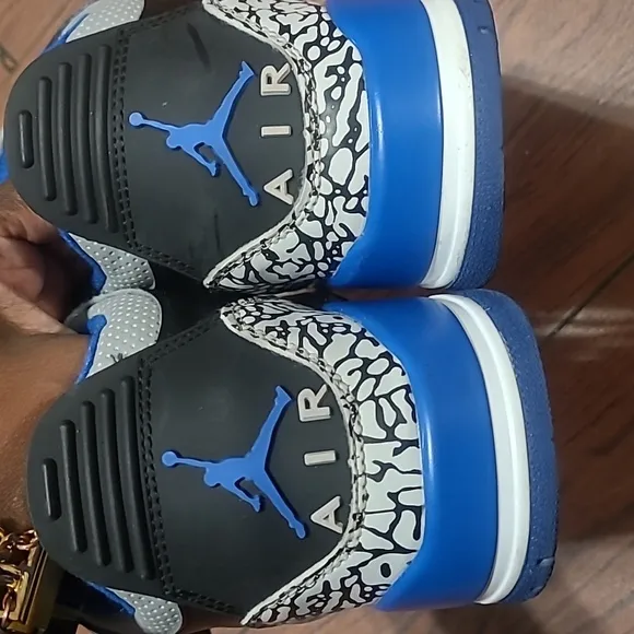 Black and Blue Retro Jordan 3s Sneakers  Size 7y