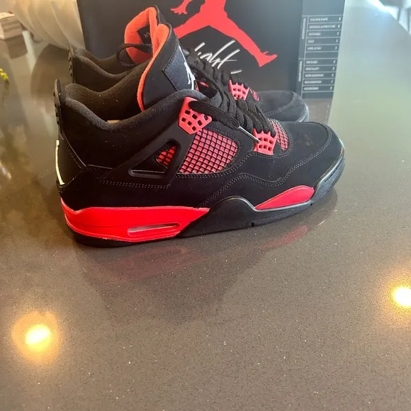 Black and Red Air Jordan Sneakers
