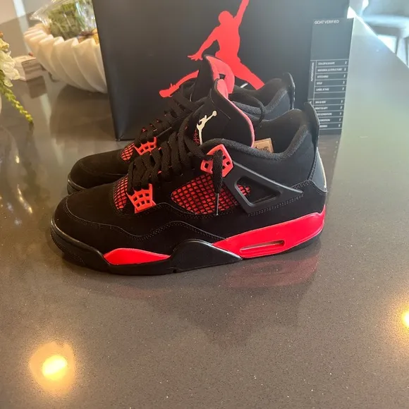 Black and Red Air Jordan Sneakers