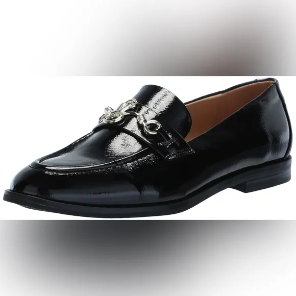 Black and Silver Loafers with Horsebit Detail