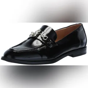 Black and Silver Loafers with Horsebit Detail