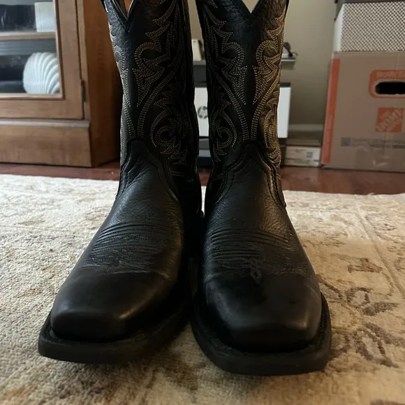Black Deertan Western Leather Boots