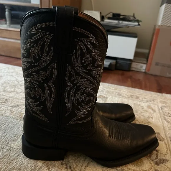 Black Deertan Western Leather Boots