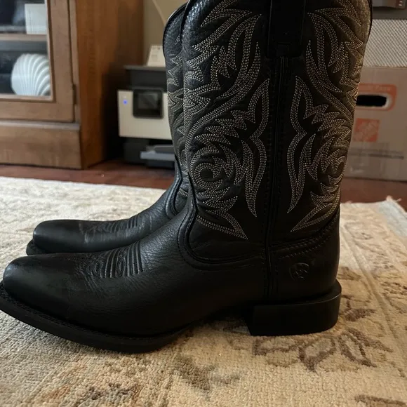 Black Deertan Western Leather Boots
