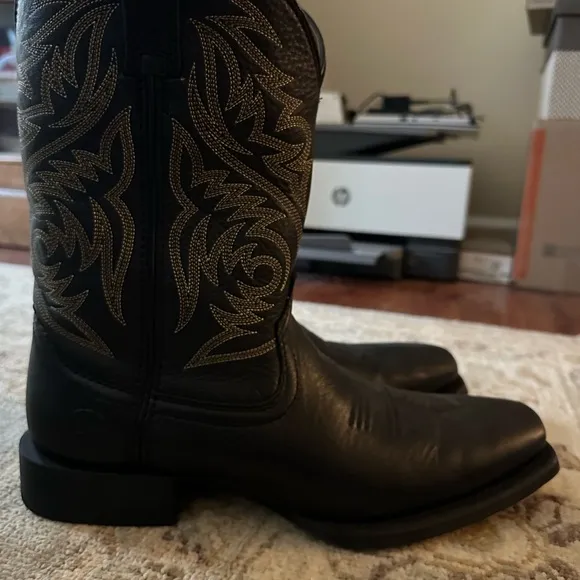 Black Deertan Western Leather Boots