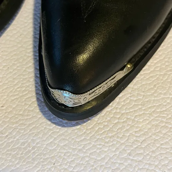 Black Leather Cowboy Boots
