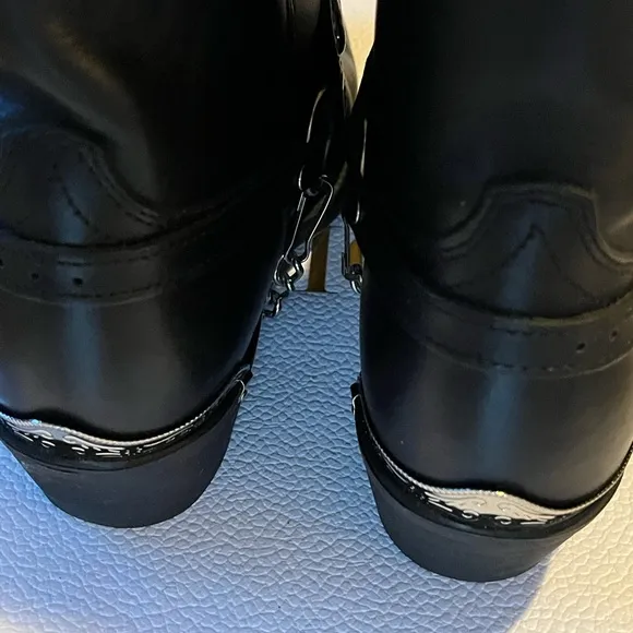 Black Leather Cowboy Boots