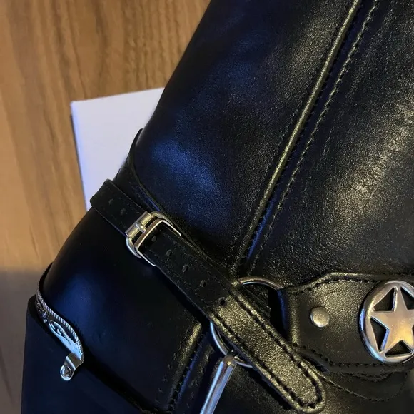 Black Leather Cowboy Boots