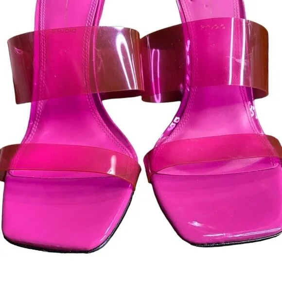 Black Suede Studio ODESSA Fuchsia Fedora Patent Leather Cut Out Wedge Sandals