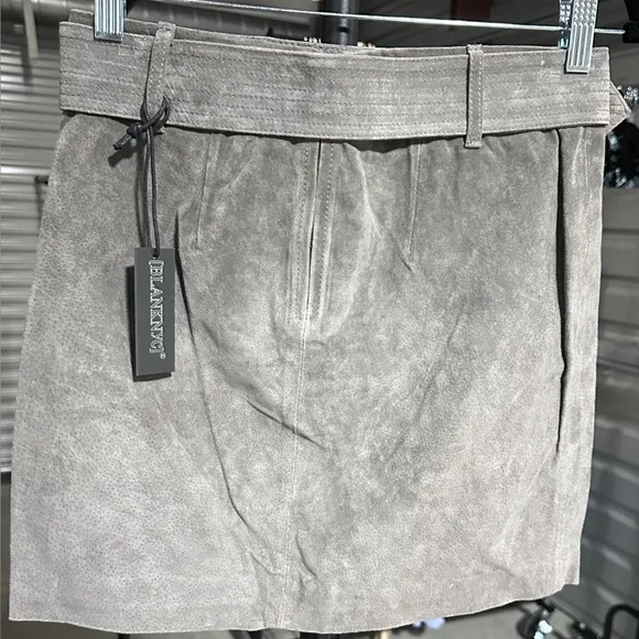 Blank NYC | High Altitude Suede Leather Belted Skirt