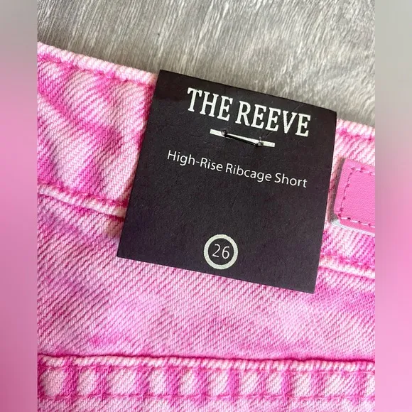 🩷BLANKNYC THE REEVE HIGH RISE RIBCAGE SHORTS PINK SIZE 26 or 2 FRAYED ACID WASH