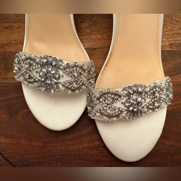 Blue by Betsey Johnson Gina Statin Embelished  Dress High Heel Sandal Sz 9.5 $50