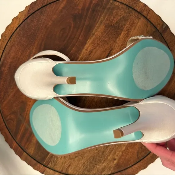 Blue by Betsey Johnson Gina Statin Embelished  Dress High Heel Sandal Sz 9.5 $50