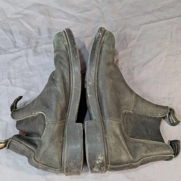 Blundstone Black Leather Slip On Chelsea Boots Size 6