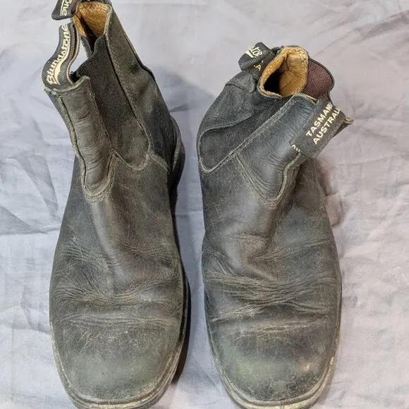 Blundstone Black Leather Slip On Chelsea Boots Size 6