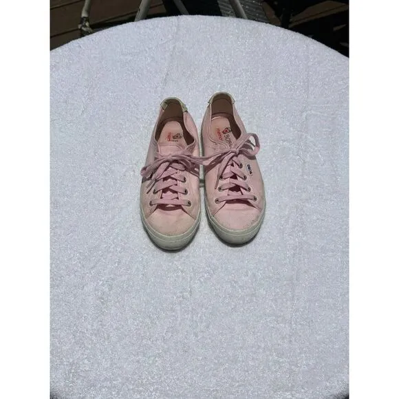 Bobs Pink Lace Up Ankle Low Athletic Fashion Sneakers Size 8