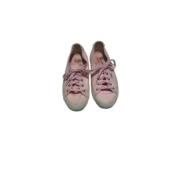 Bobs Pink Lace Up Ankle Low Athletic Fashion Sneakers Size 8